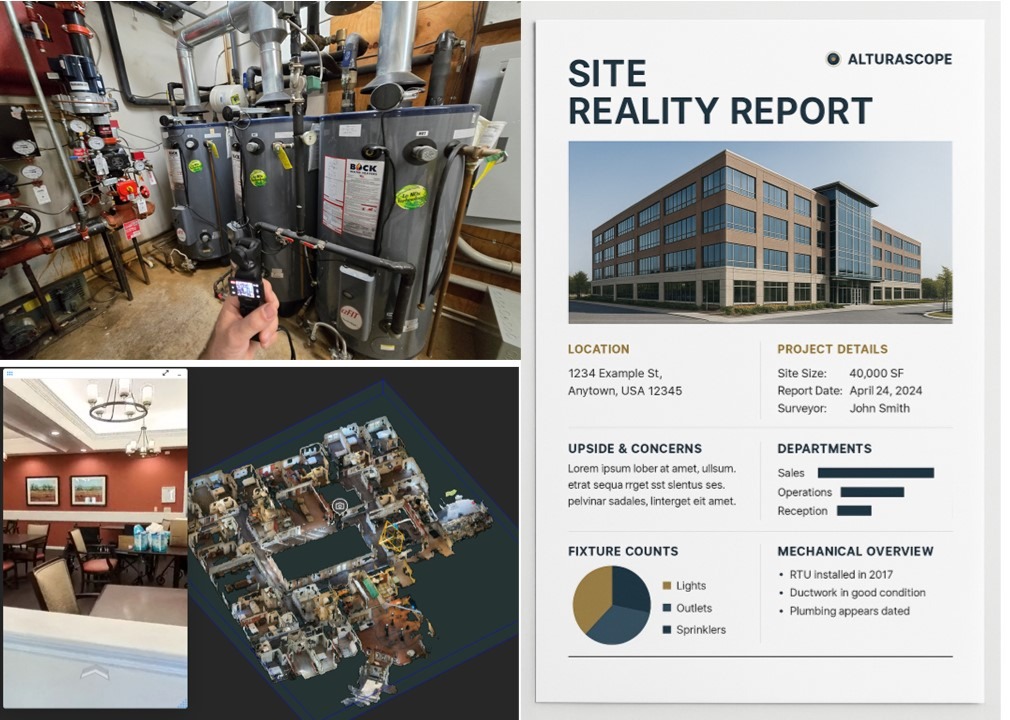Example Alturascope digital twin and site reality report