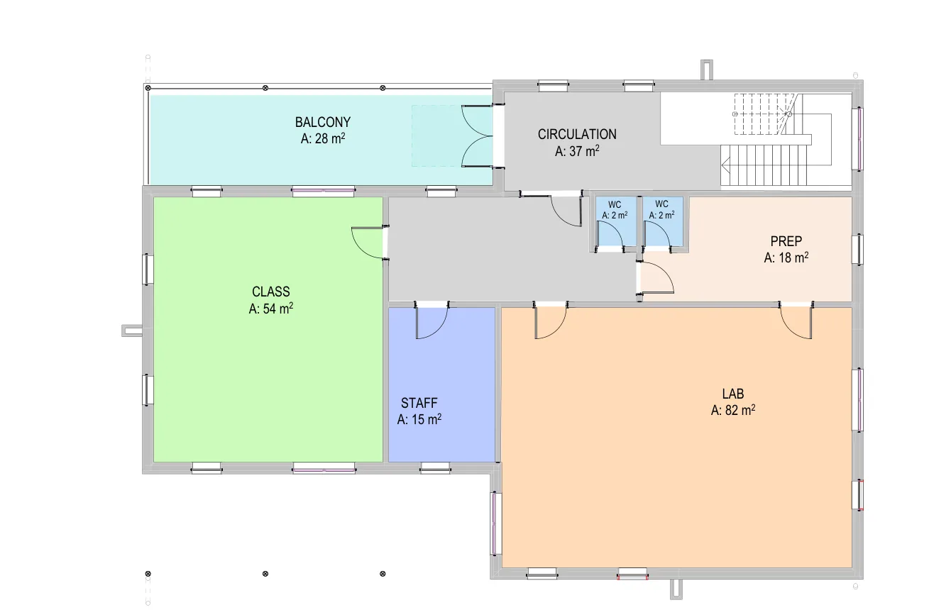 First floor plan as proposed, the second plate measured for the take-off