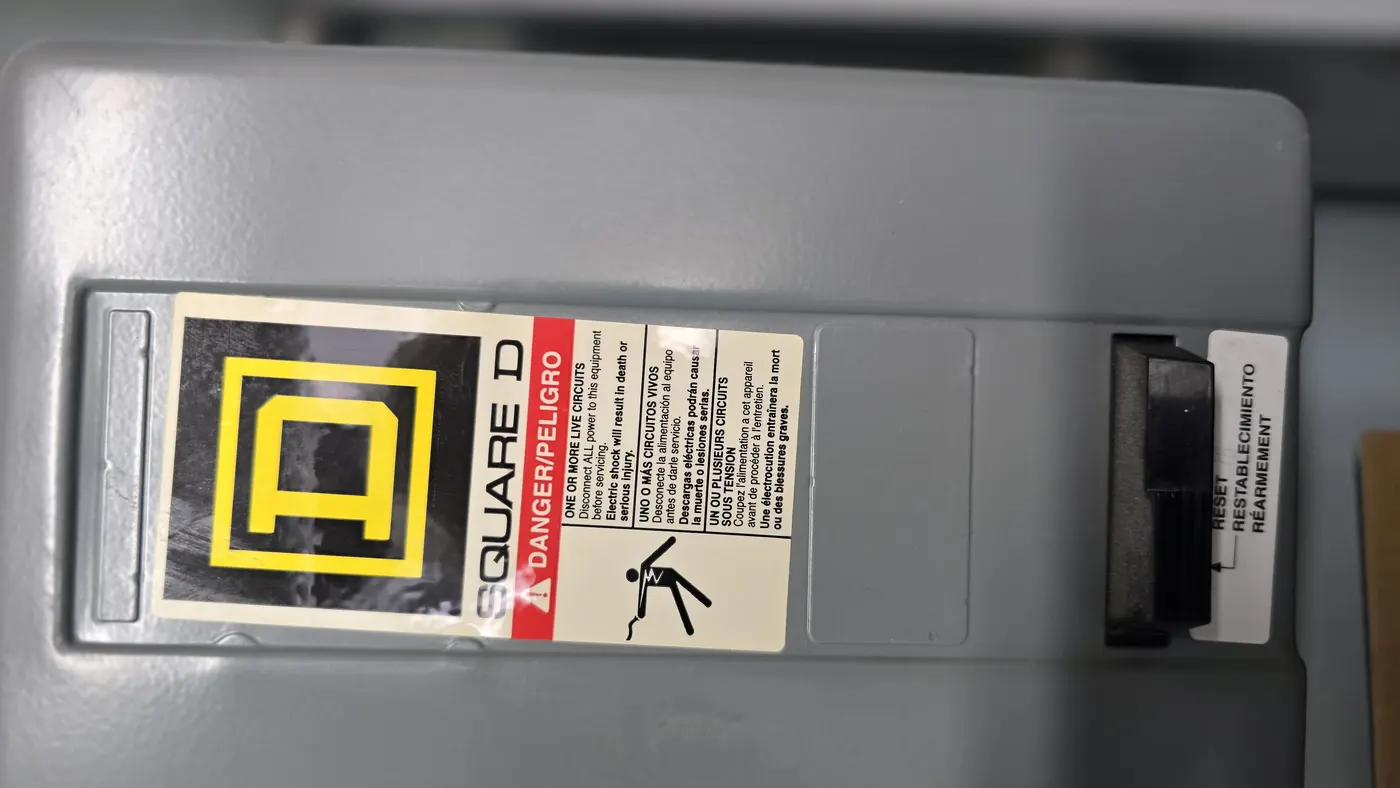 An electrical panel schedule photographed during an existing conditions survey